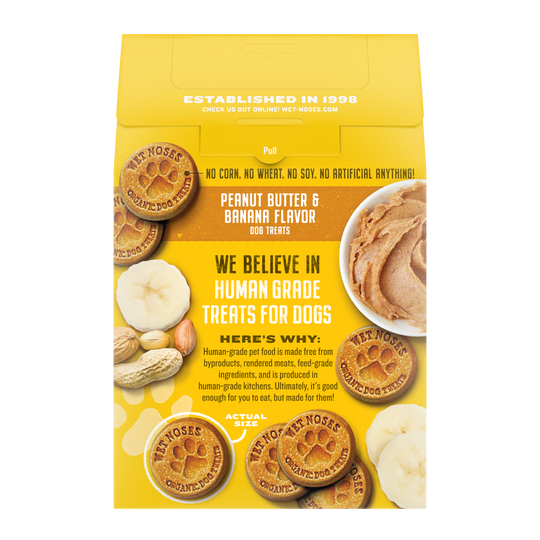 Peanut Butter Banana Grain Free Original Treats 14oz – Wet Noses