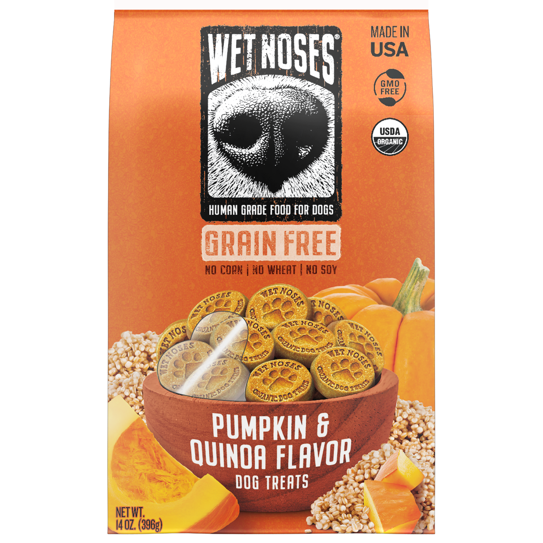 Pumpkin & Quinoa Grain Free Original Treats 14oz – Wet Noses Pumpkin & Quinoa Grain Free Original Treats 14oz – Wet Noses